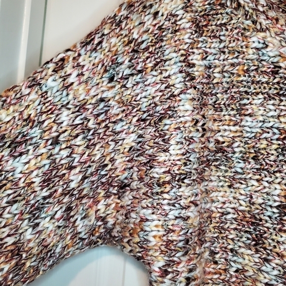 Boston Proper‎ XSmall Orange Chunky Knit Metallic Slouchy Pullover Sweat… - Picture 3 of 11